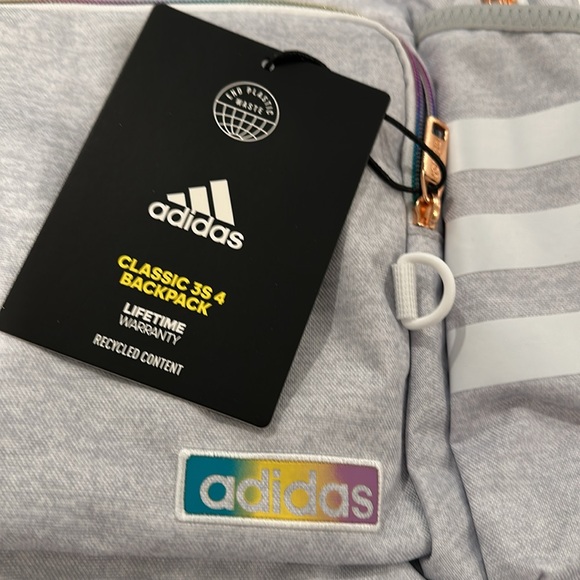 Adidas Classic 3S 4 Backpack. Jersey White/White Rainbow. - Picture 7 of 8